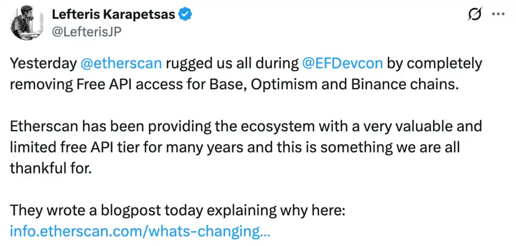 Etherscan 突袭式收费！意外暴露以太坊生态的数据依赖矛盾